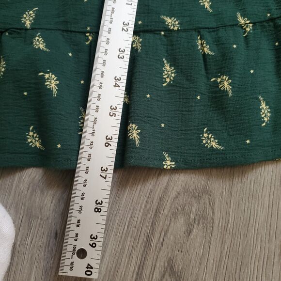 Toad and Co Dress Women's Small Green Print Organic Cotton Sleeveless Sun Dress - Picture 11 of 12